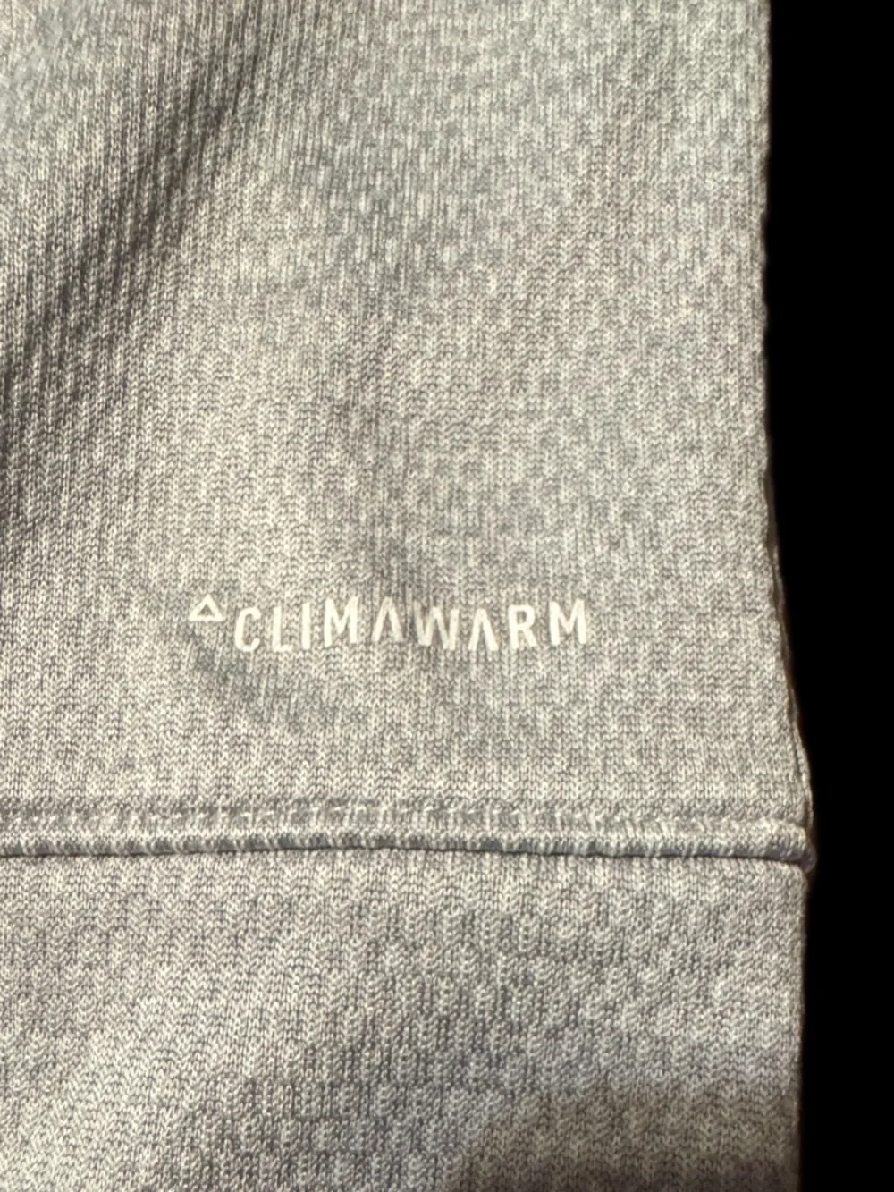 (S) ADIDAS CLIMAWARM LIGHT GRAY HOODIE W/ THUMBHOLE EMBLEM ON SLEEVE